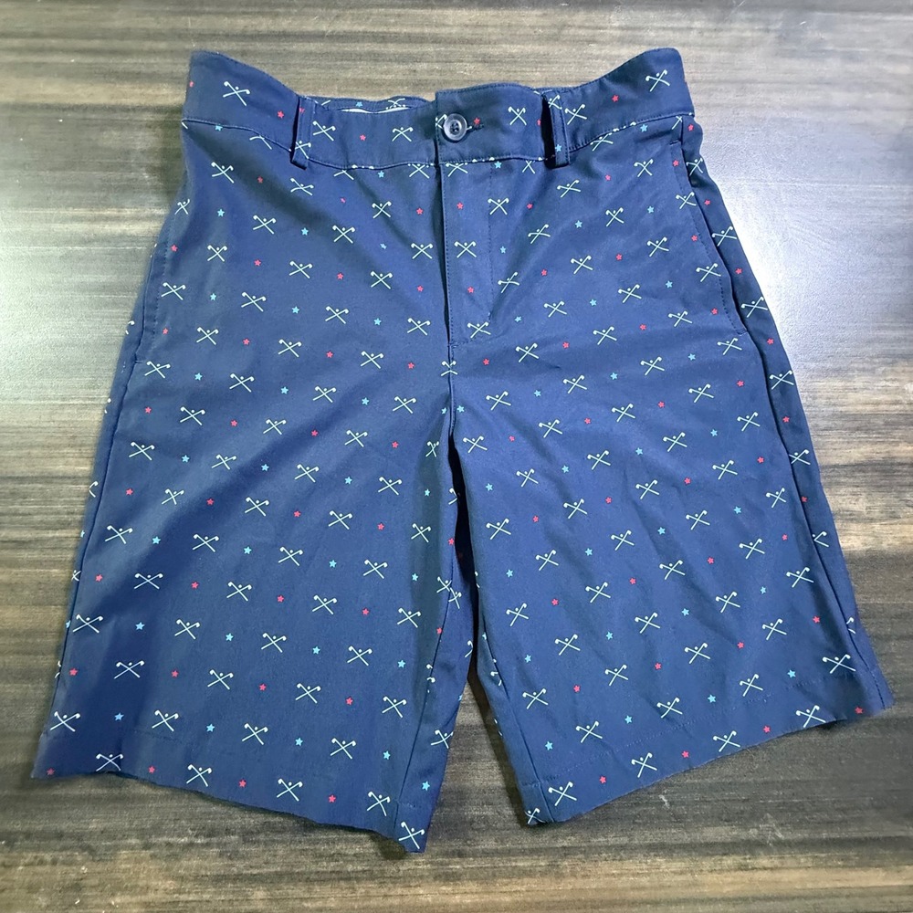 Slazenger Kids Golf Shorts‎ Blue Golf Clubs and Stars Print Size M